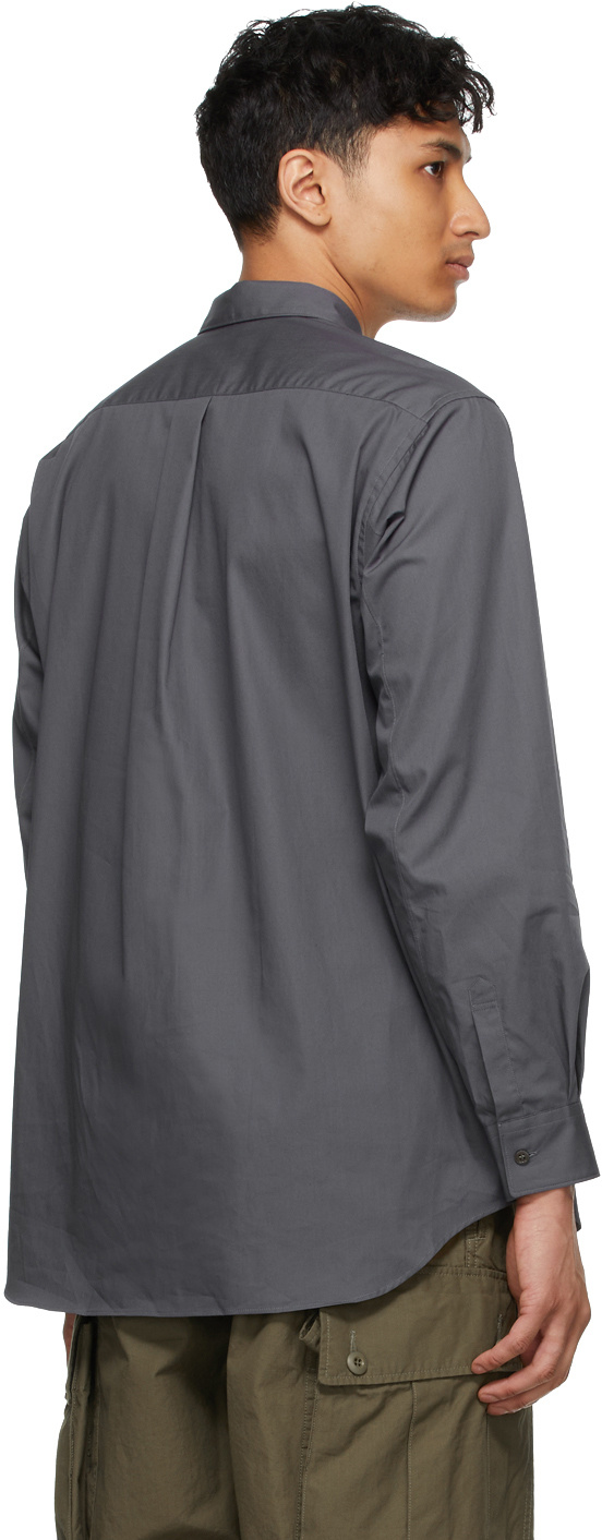 Comme Des Garçons Gray Logo Shirt In Black
