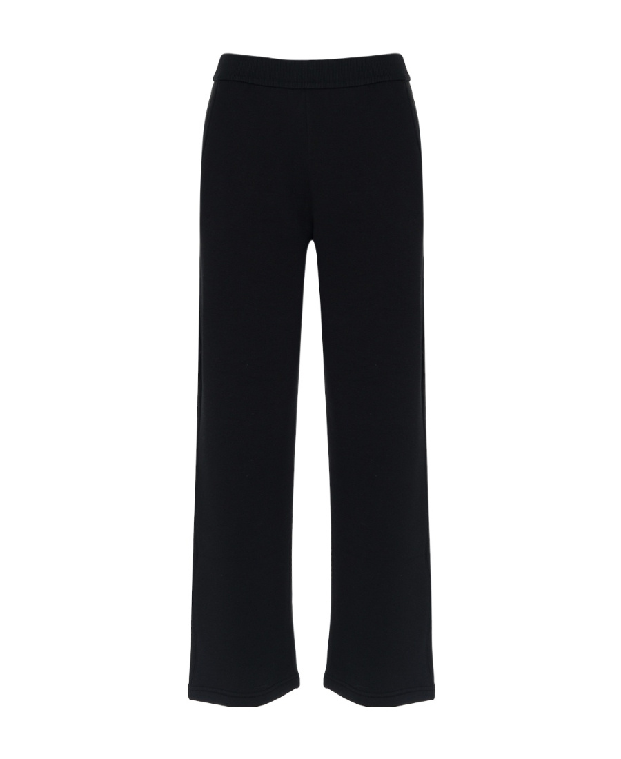 Max Mara Wide-leg Pants With Clean Waistband In Black