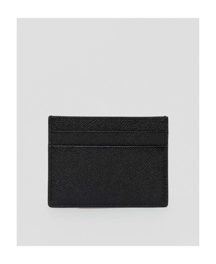 Burberry Monogram-motif Grainy-leather Card Case In Black