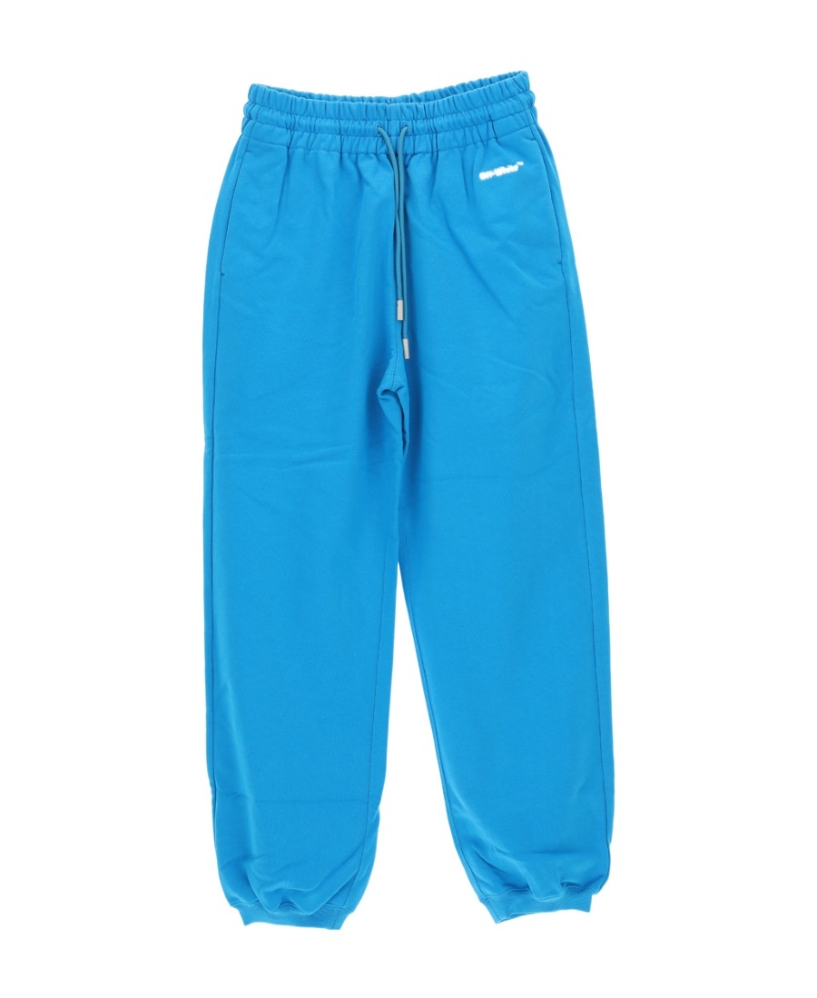 Off-white Logo-embroidered Cotton Track Pants In Blue