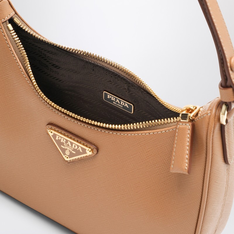 Prada Re-edition Beige Mini Bag In Saffiano Women In Nude