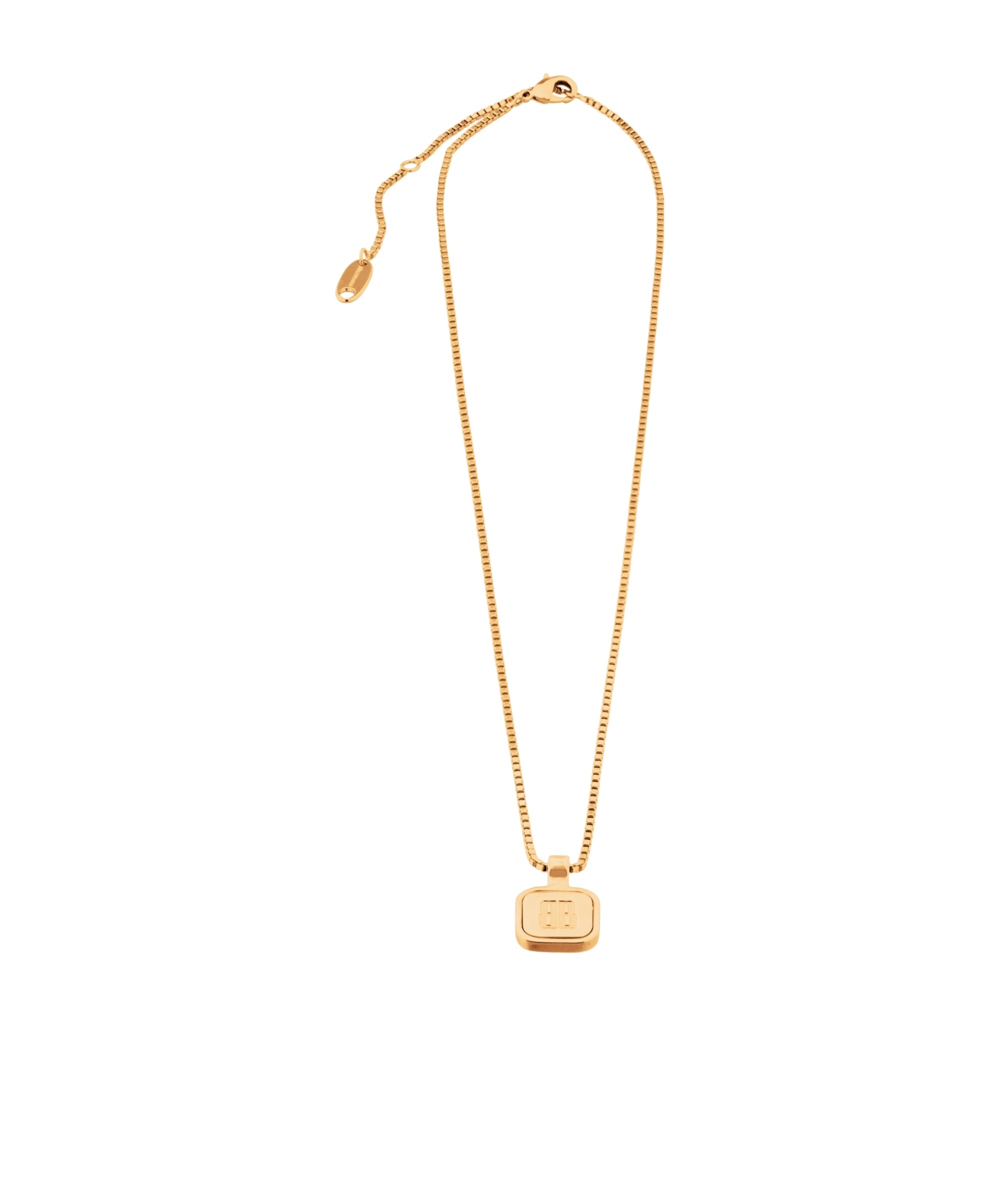 Balenciaga Nano Square Long Necklace In Gold