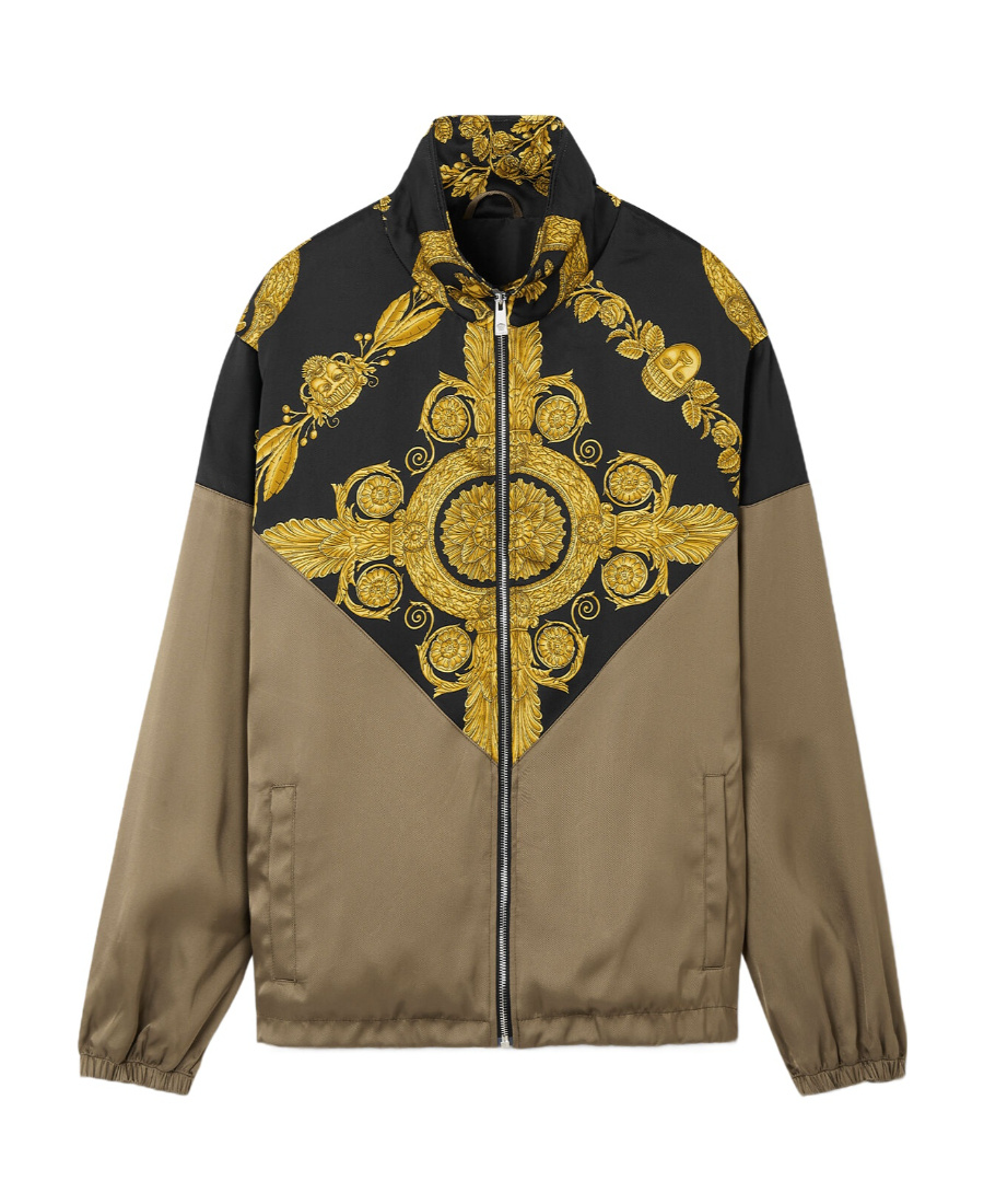 Versace Barocco Track Jacket In Brown