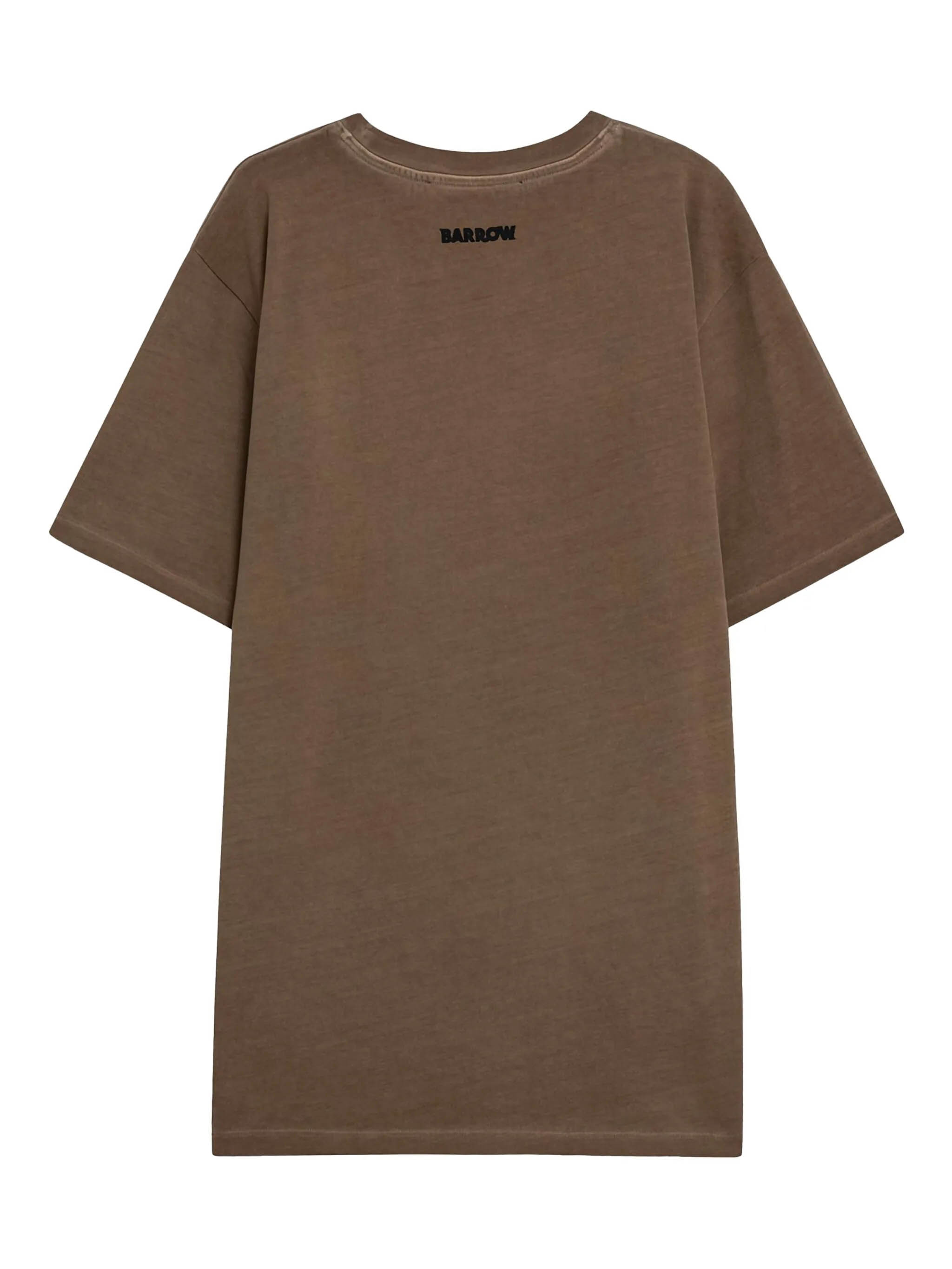 Barrow Short-sleeved Crewneck T-shirt In Brown
