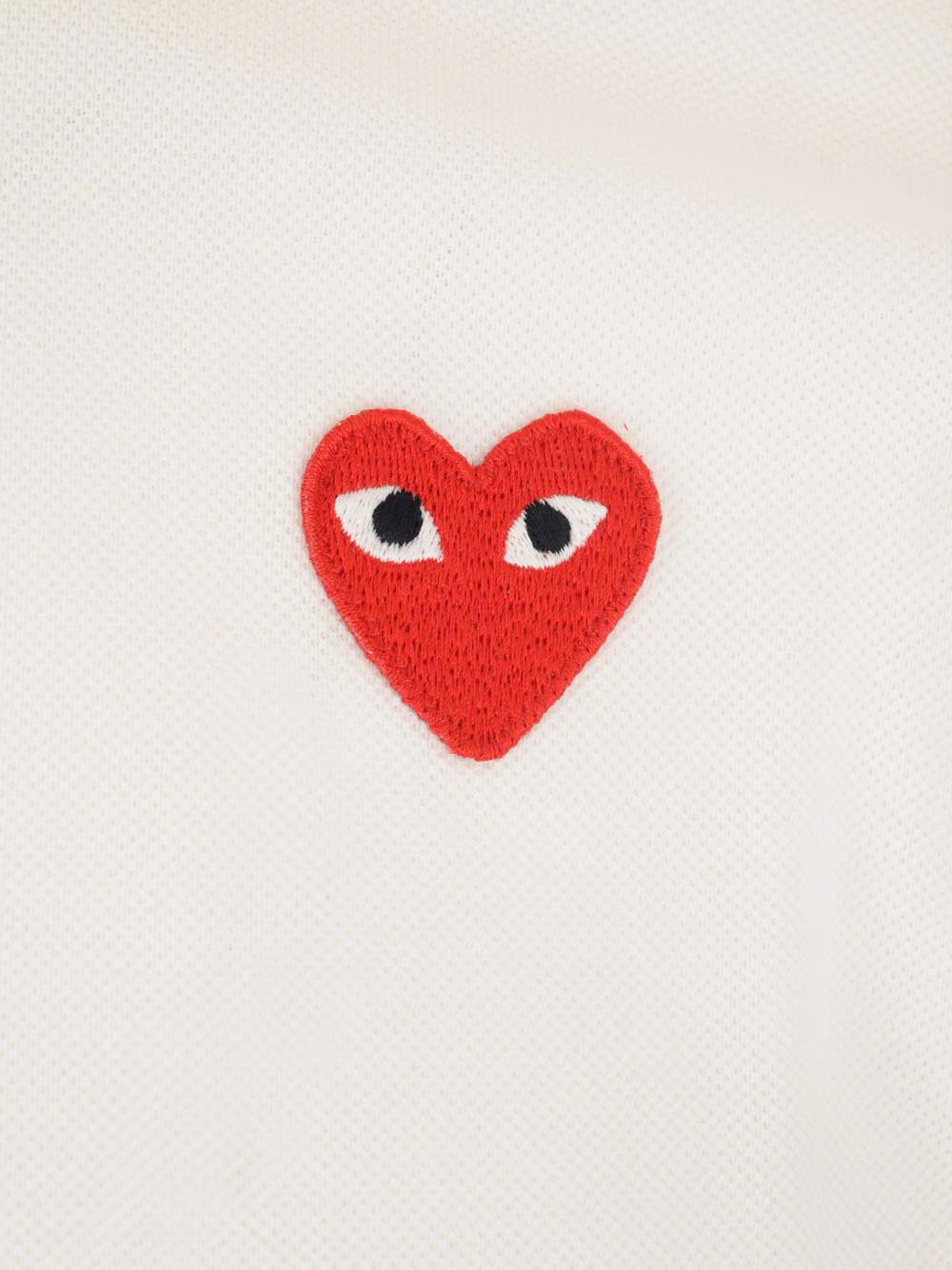 Comme Des Garçons Play Short-sleeved Polo Shirt In White