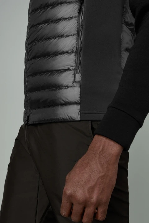 Canada Goose Hybridge Slim-fit Merino Wool And Quilted Nylon Down Gilet In Black
