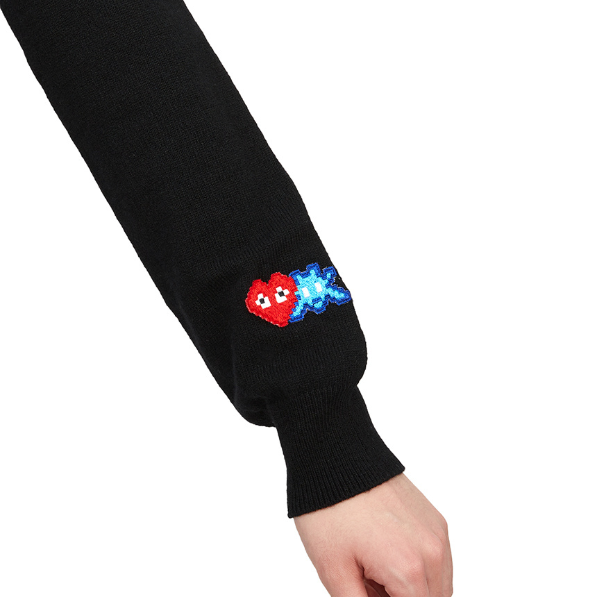 COMME DES GARÇONS PLAY LOGO-PATCH WOOL CARDIGAN
