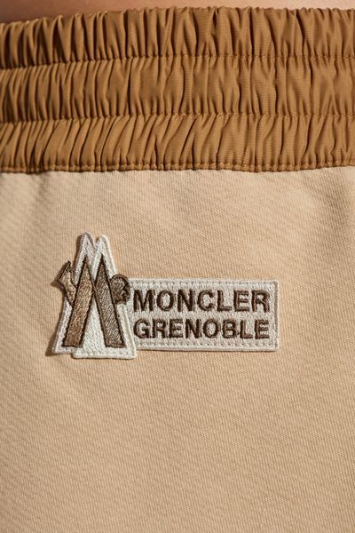 Shop Moncler Side-stripe Track Pants In Nude