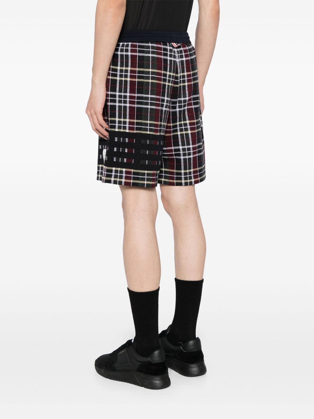 Thom Browne Checked Sweatshorts In Black