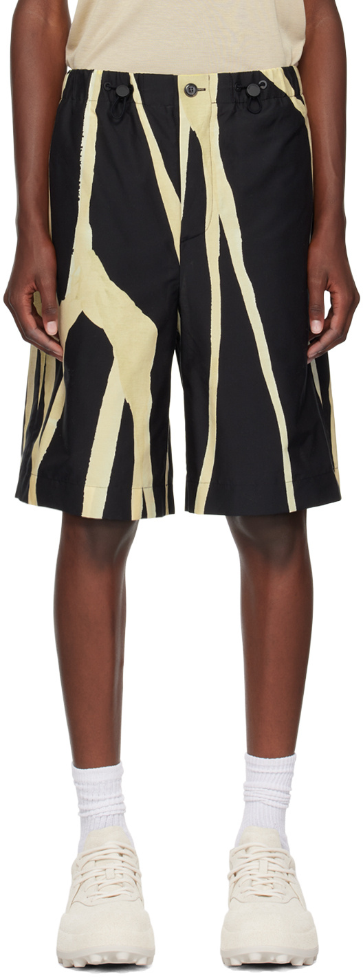 Nanushka Drawstring Cotton-belnd Bermuda Shorts In Black