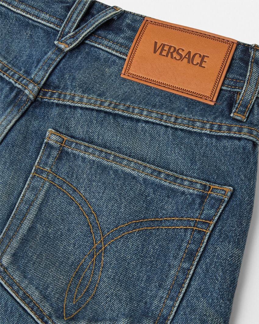 Versace Straight Leg Jeans In Blue