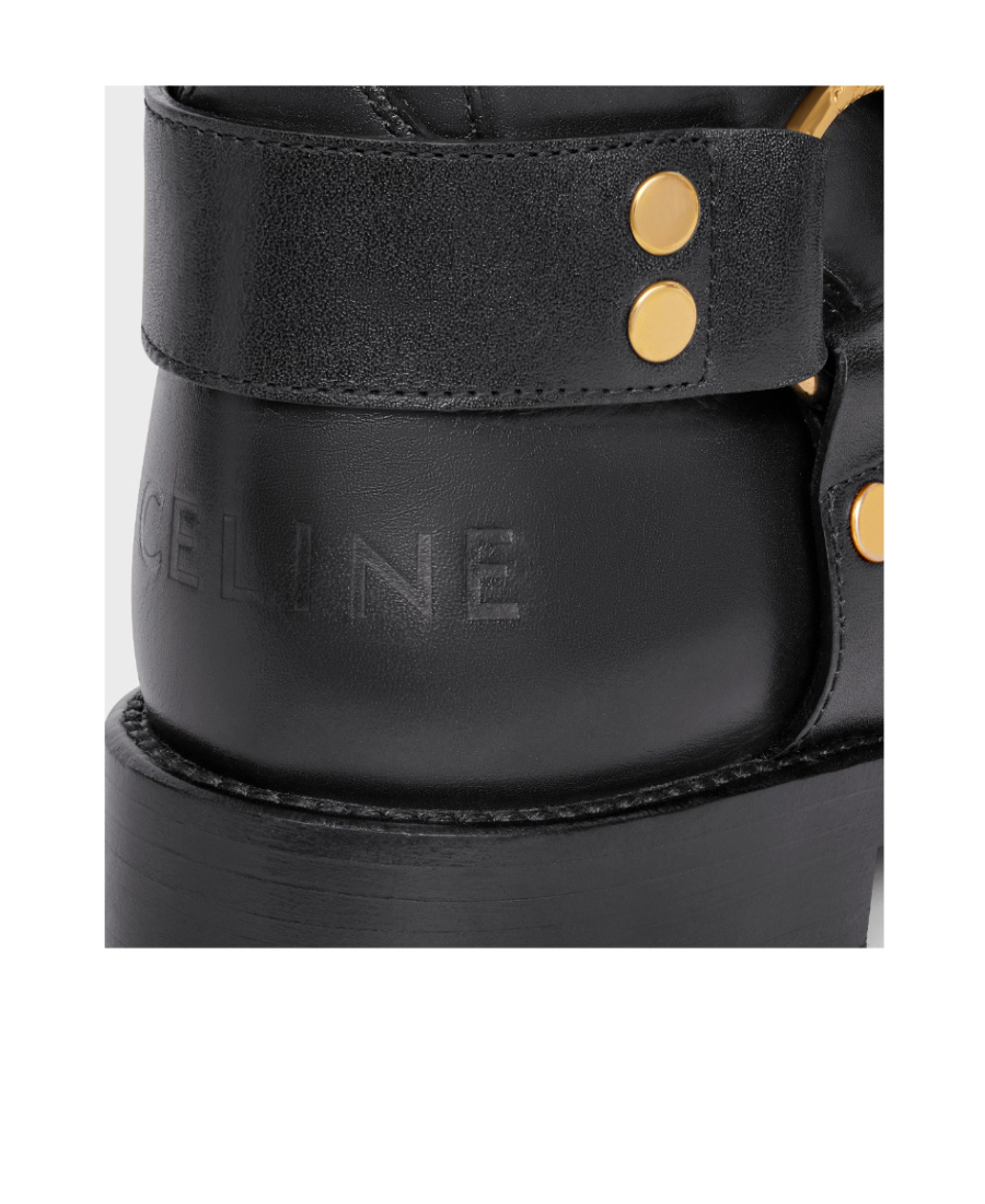 Celine Laced Locomotive Middle Boots In Black