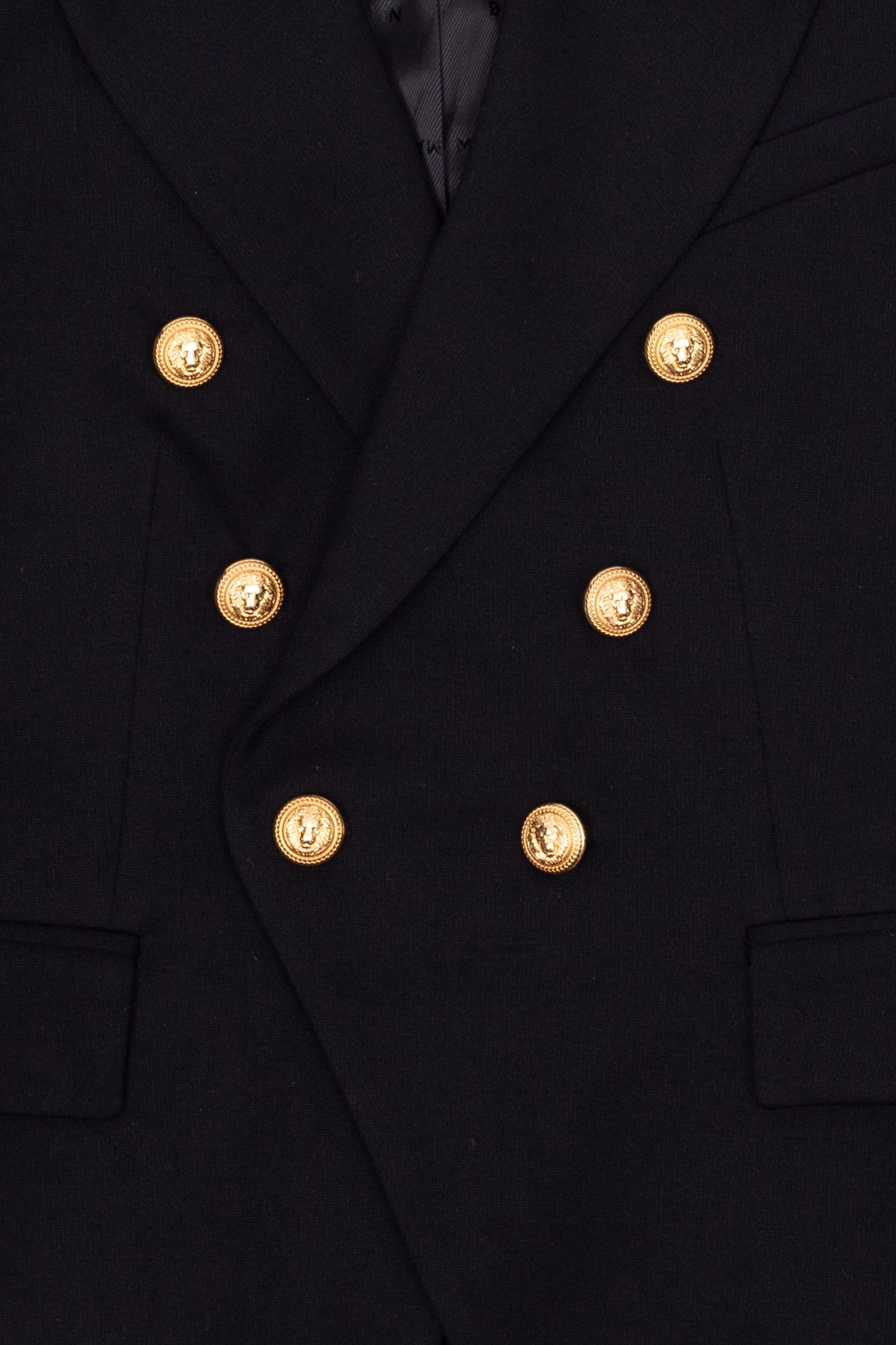 Balmain Embossed-button Double-breasted Blazer In Black
