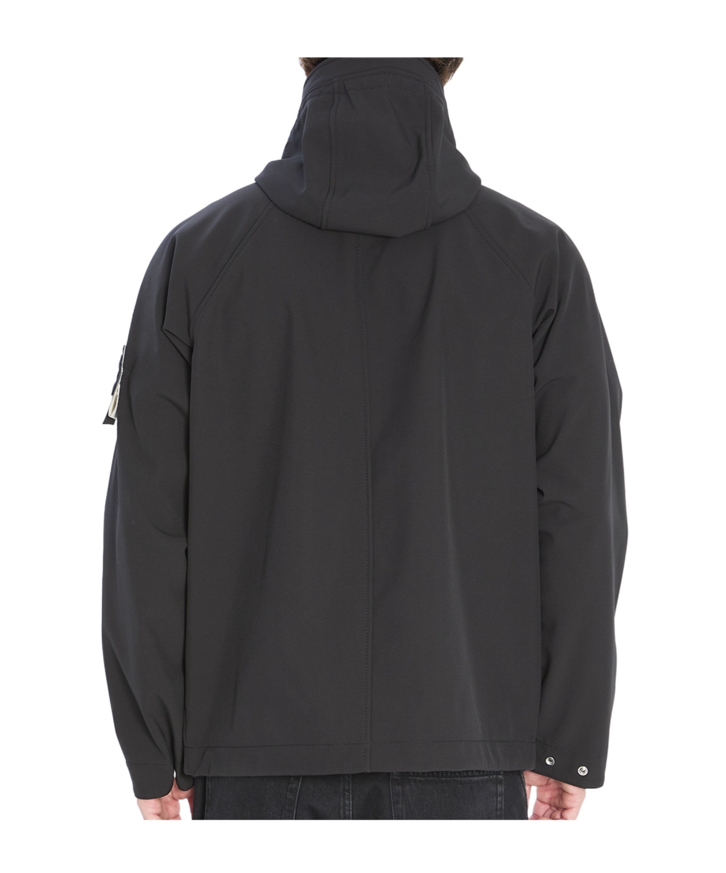 Stone Island Parka With Drawstring Hem And Hood In Black