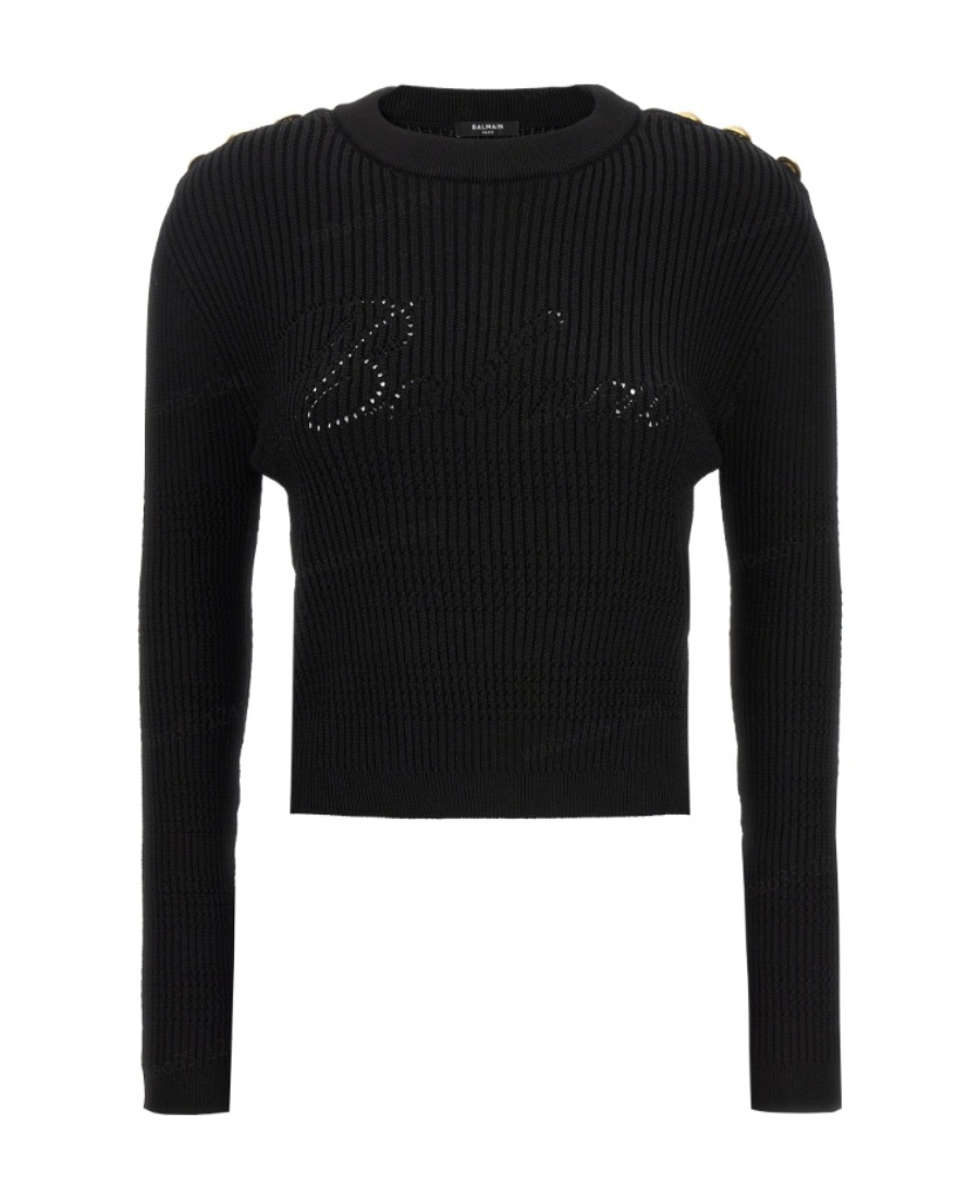 BALMAIN 6-BUTTONS RIBBED JUMPER