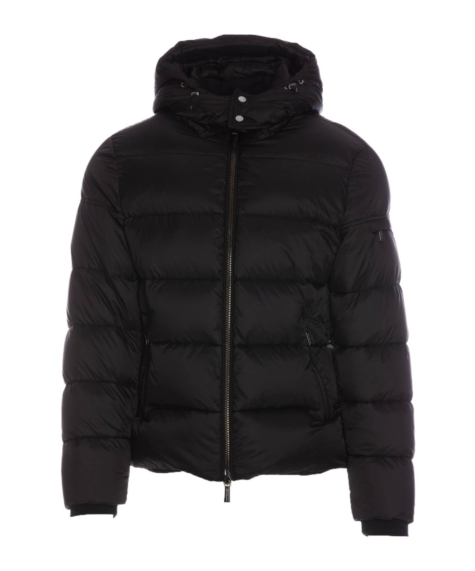 Moorer Long Sleeve Cotton Coat In Black