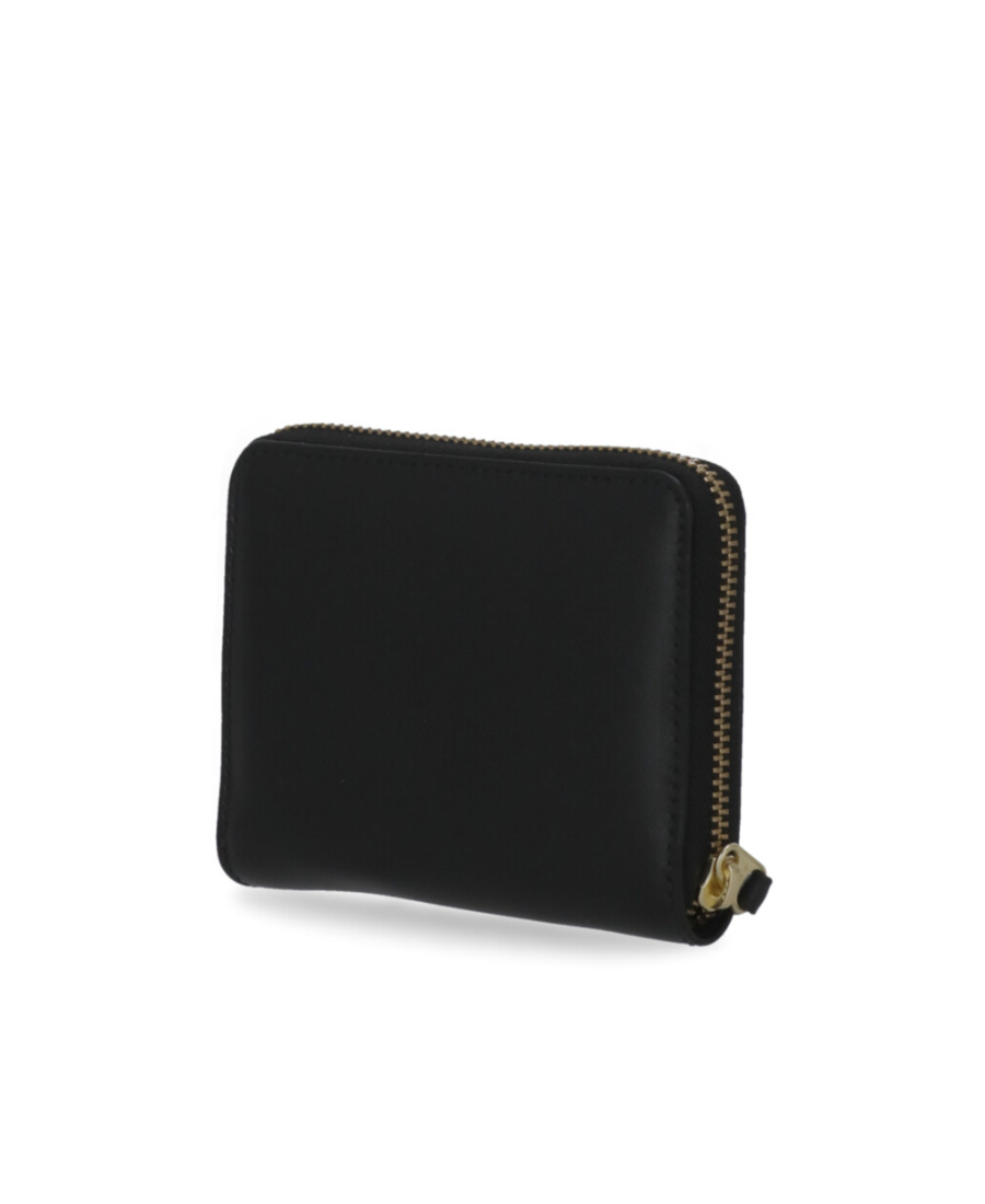 Comme Des Garçons Zipper Leather Purse In Black