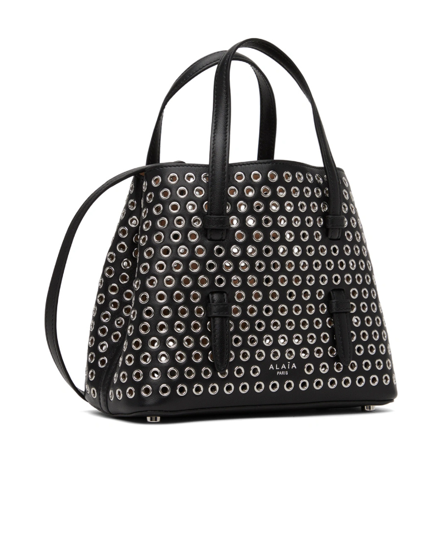 Alaïa Mina 20 Logo Shoulder Bag In Black