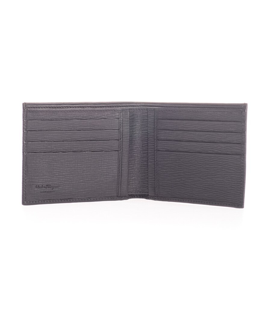 Ferragamo Gancini Bi-fold Wallet In Black