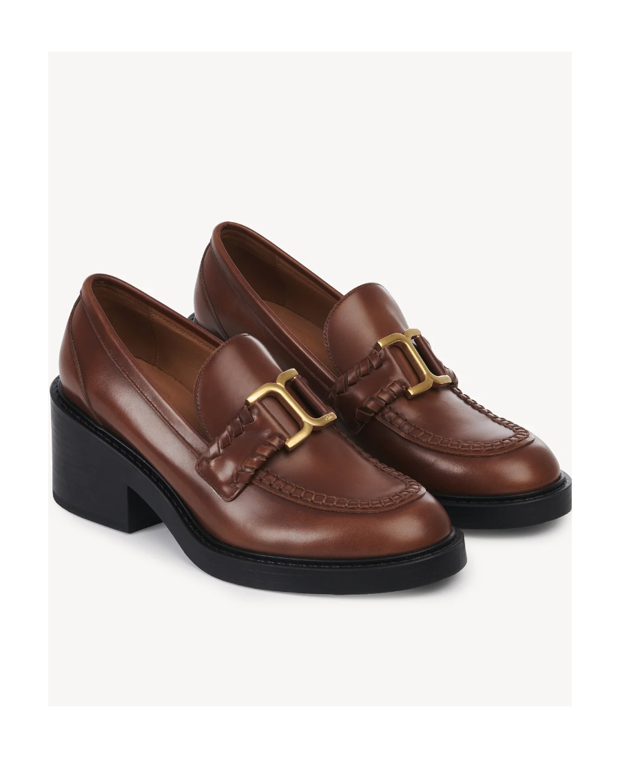 Chloé Marcie Embellished Leather Loafers In Black