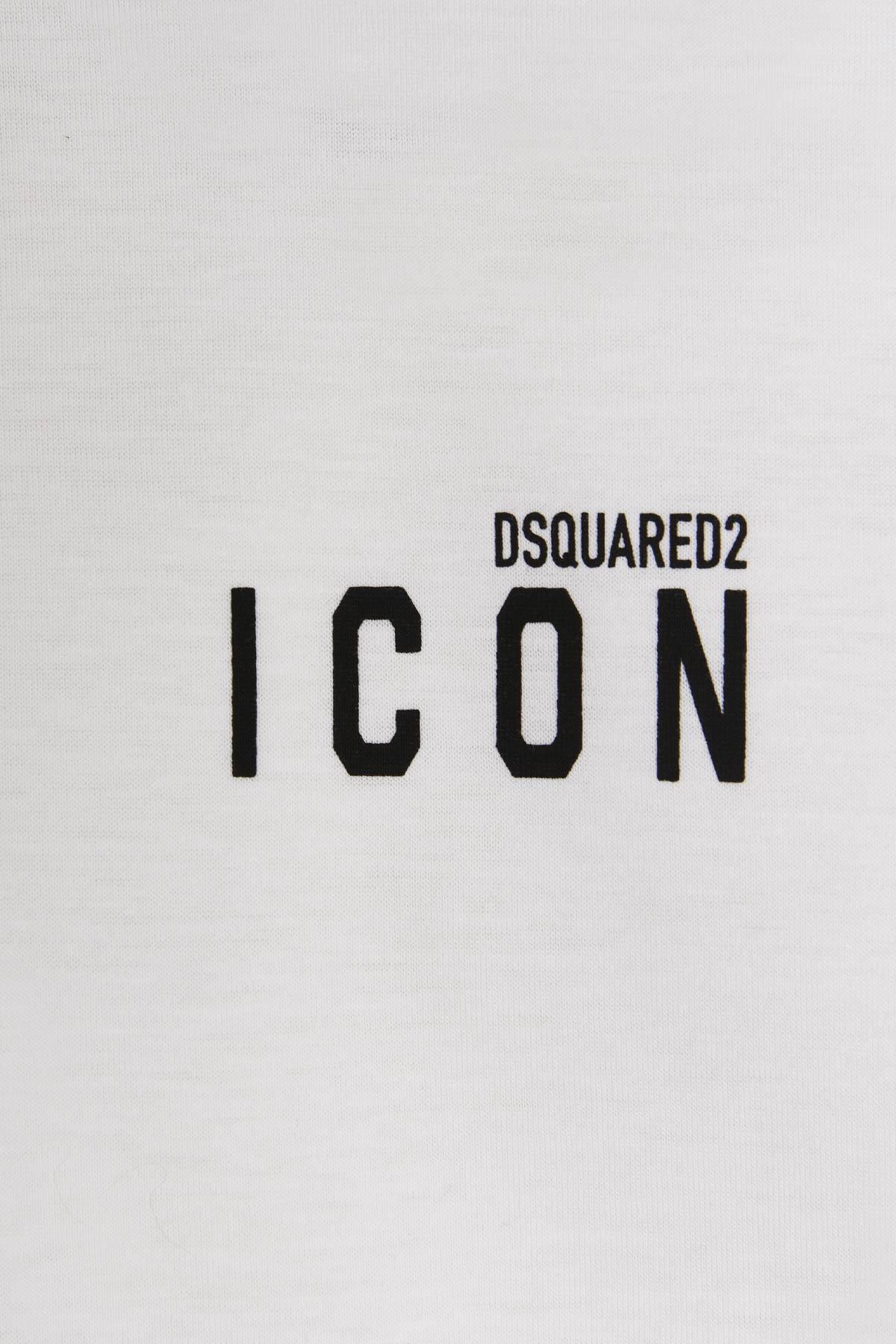 Dsquared2 Icon Logo Printed Cotton Jersey T-shirt In White