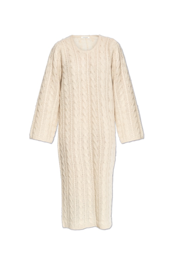Shop By Malene Birger Cable-knit Midi Dress In Nude