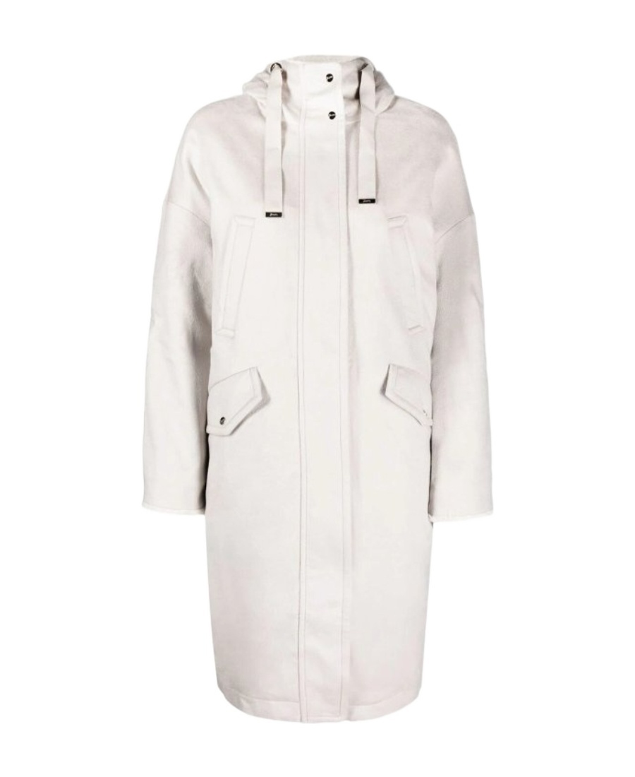 Herno Hooded Cashmere Parka In Neutral