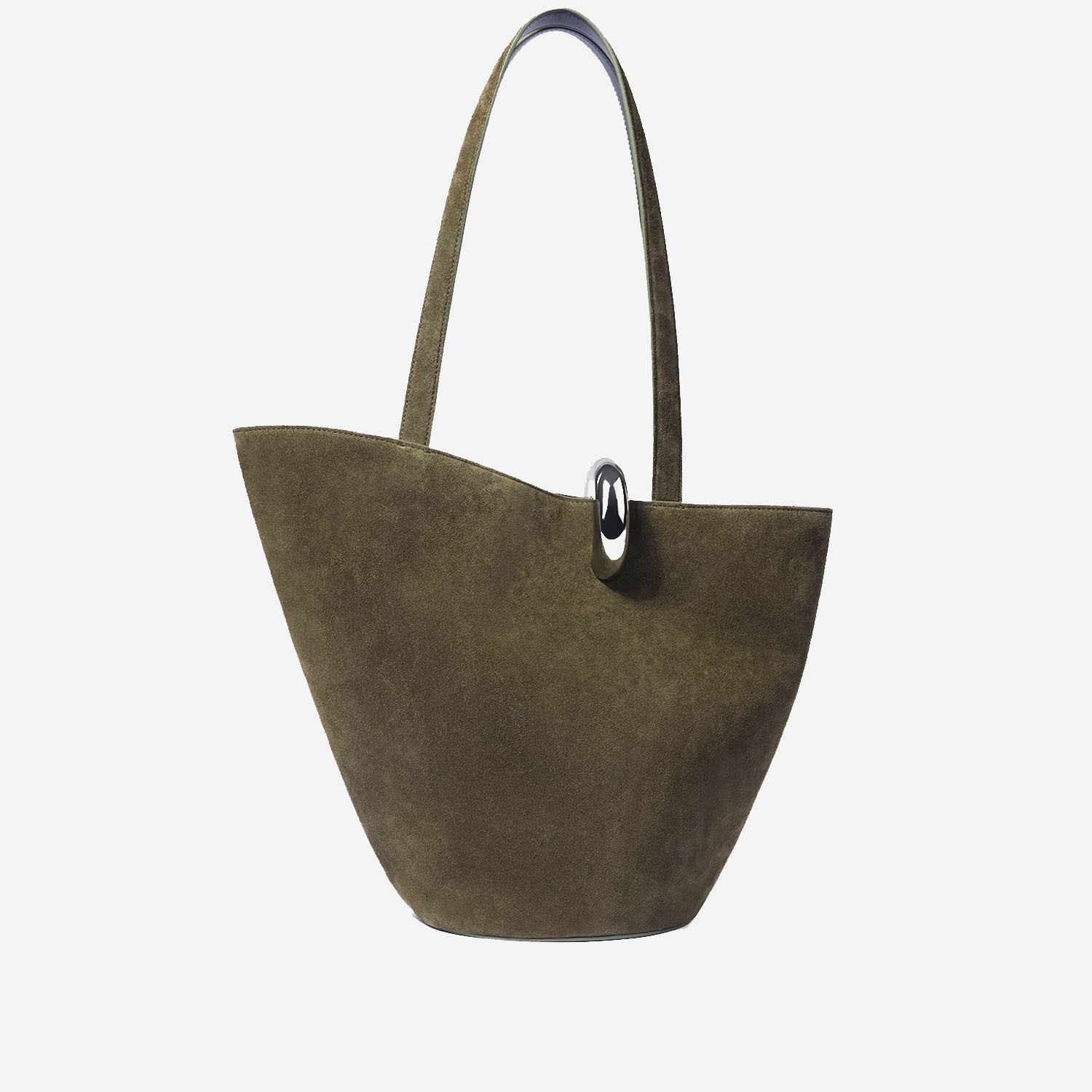 Jacquemus Womens Khaki The Bambola Small Suede Top Handle Bag In Green
