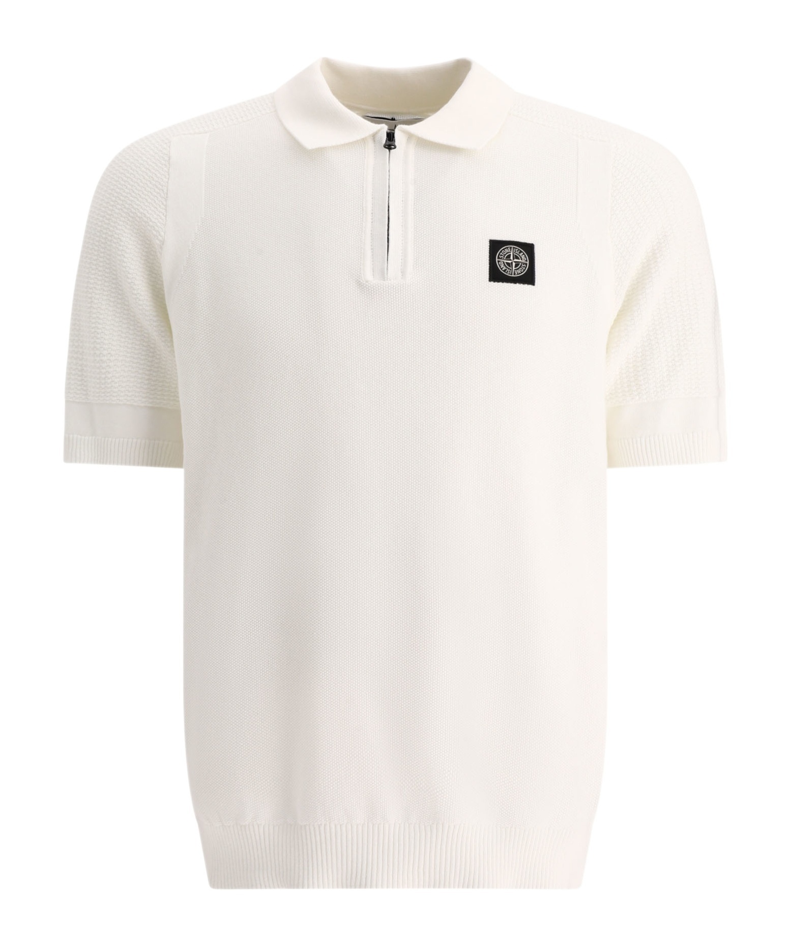 Stone Island Polo In Beige Cotton In White