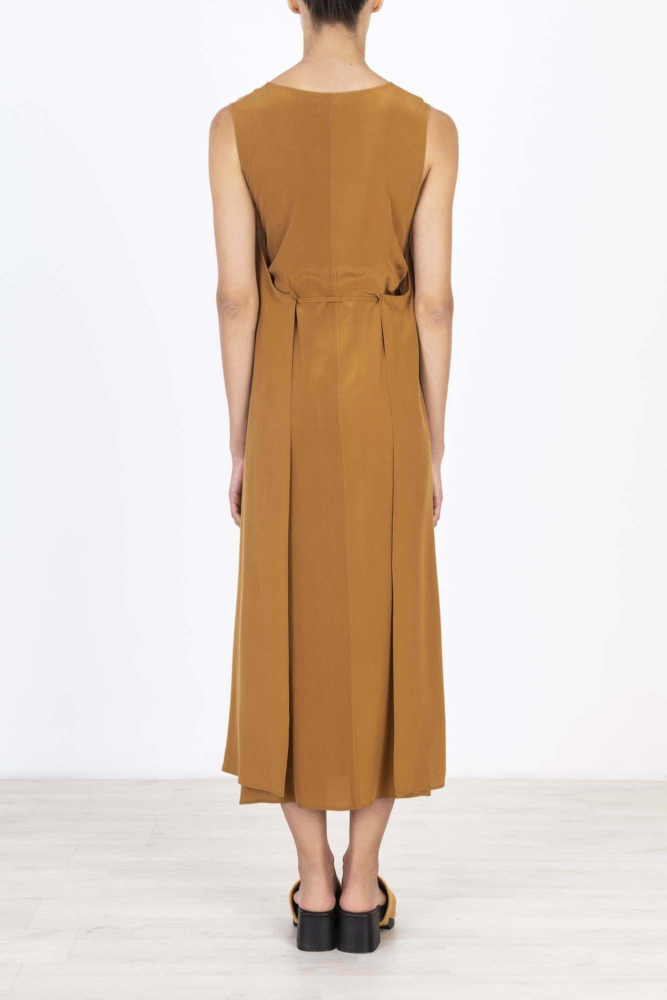 Alysi Silk Mid-length Dress In Brown