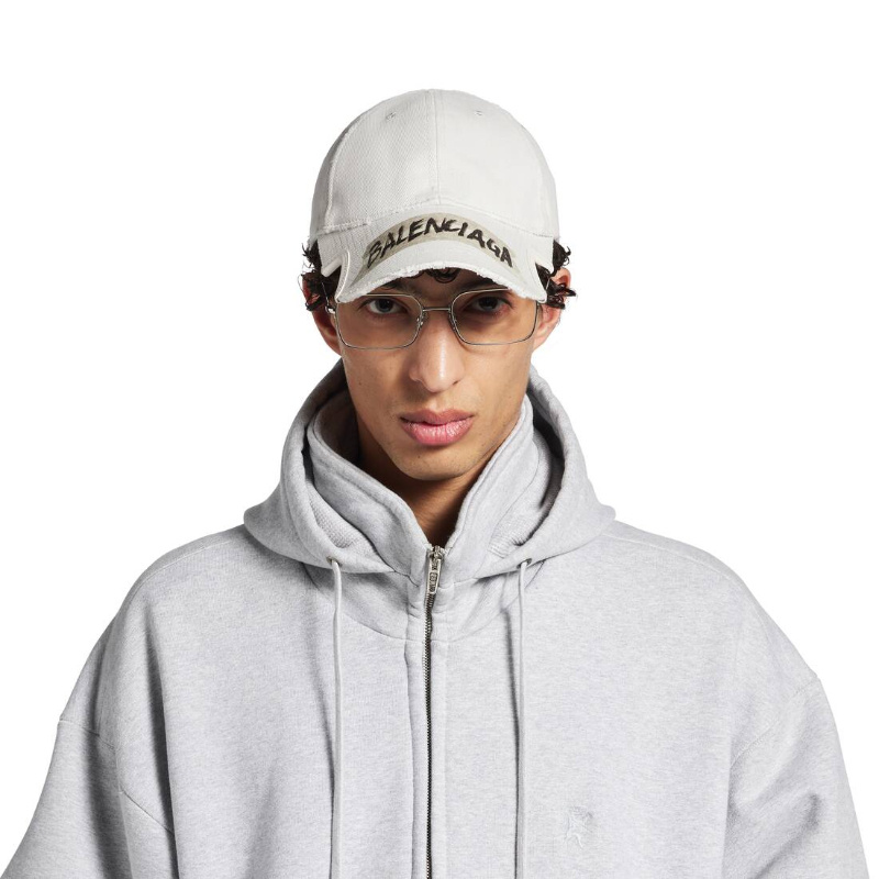 Balenciaga Men's Masking Tape Cap In Dirty White In White