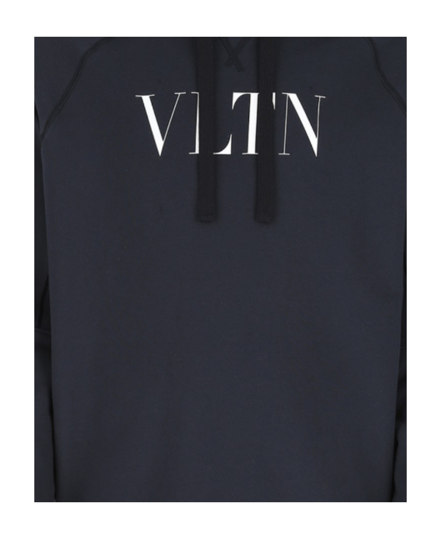 Valentino Vltn Print Hoodie In Black