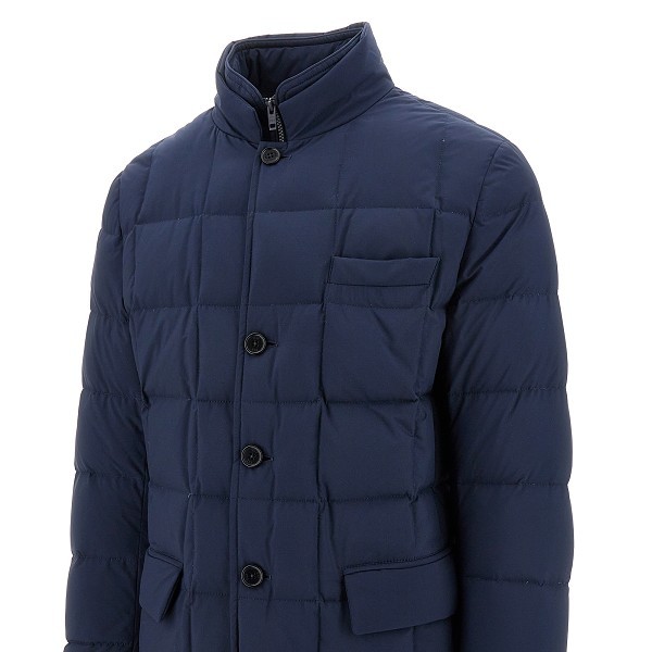 Fay Right-collar Down Jacket In Blue