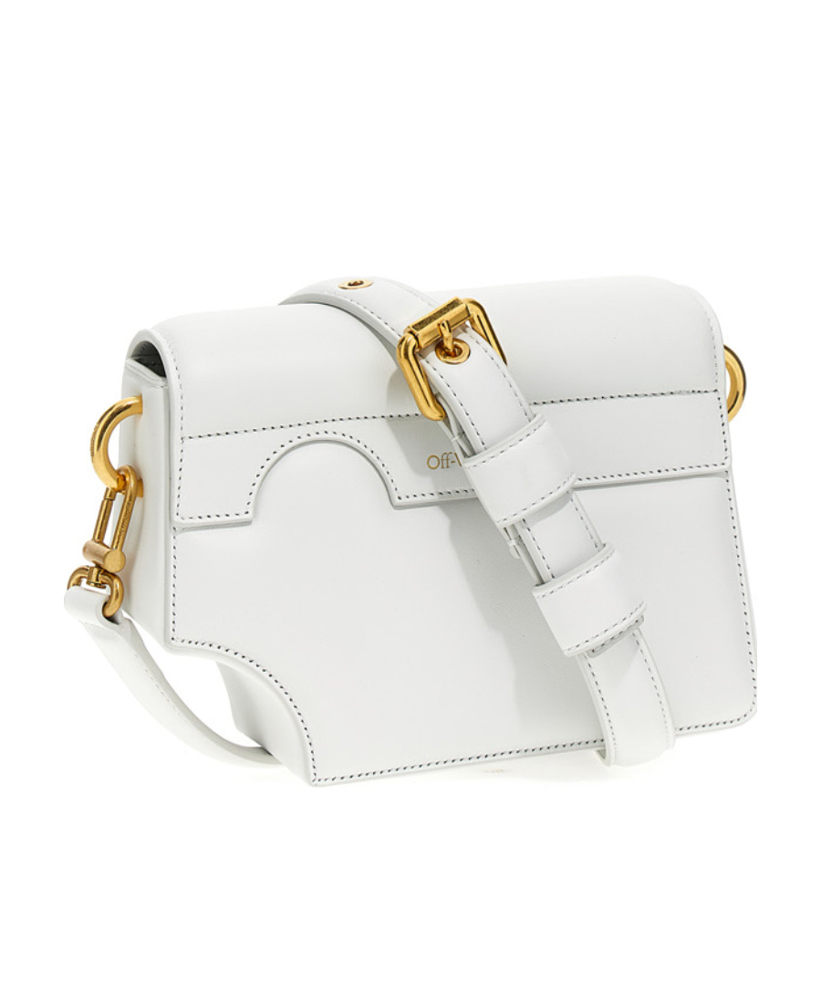 Off-white Burrow Leather Shoulder Bag In White