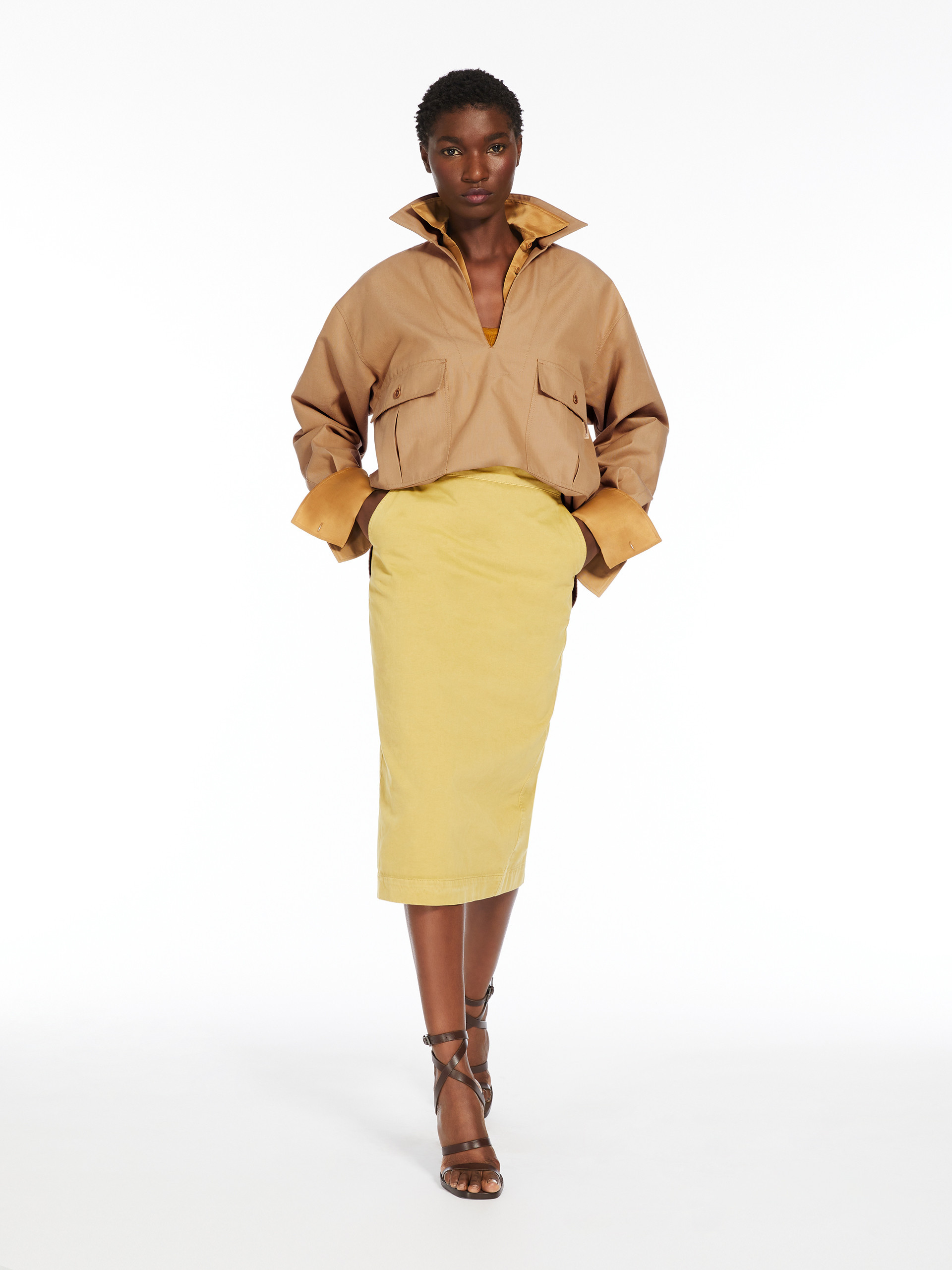 Max Mara Zipper Skirt On The Back In Nude