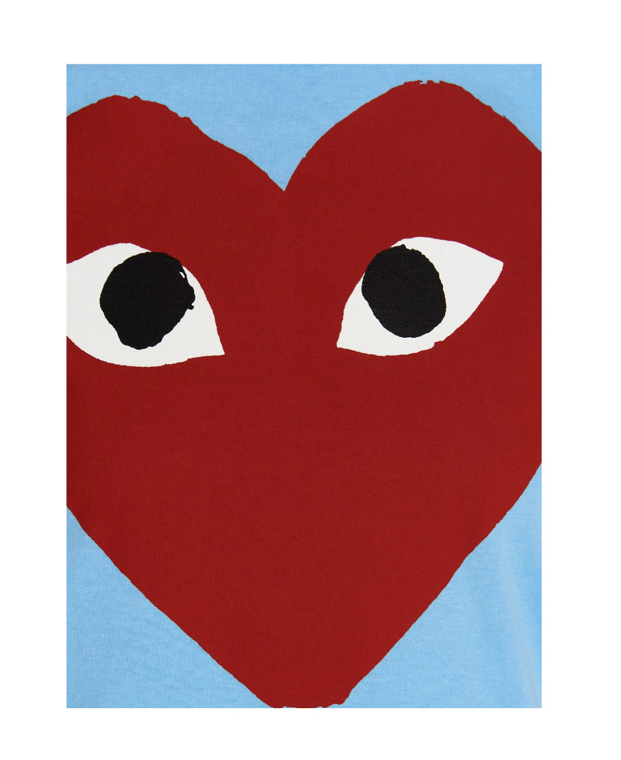 Comme Des Garçons Play Round-necked Cotton T-shirt In Red