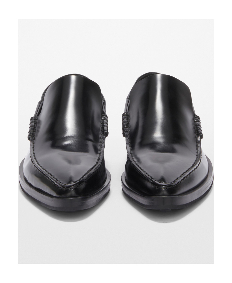 Jil Sander Pointed-toe Leather Loafers In Black