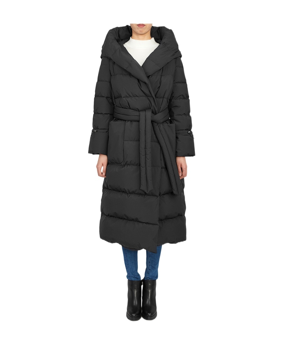 Moorer Long-sleeved Hooded Down Jacket In Black