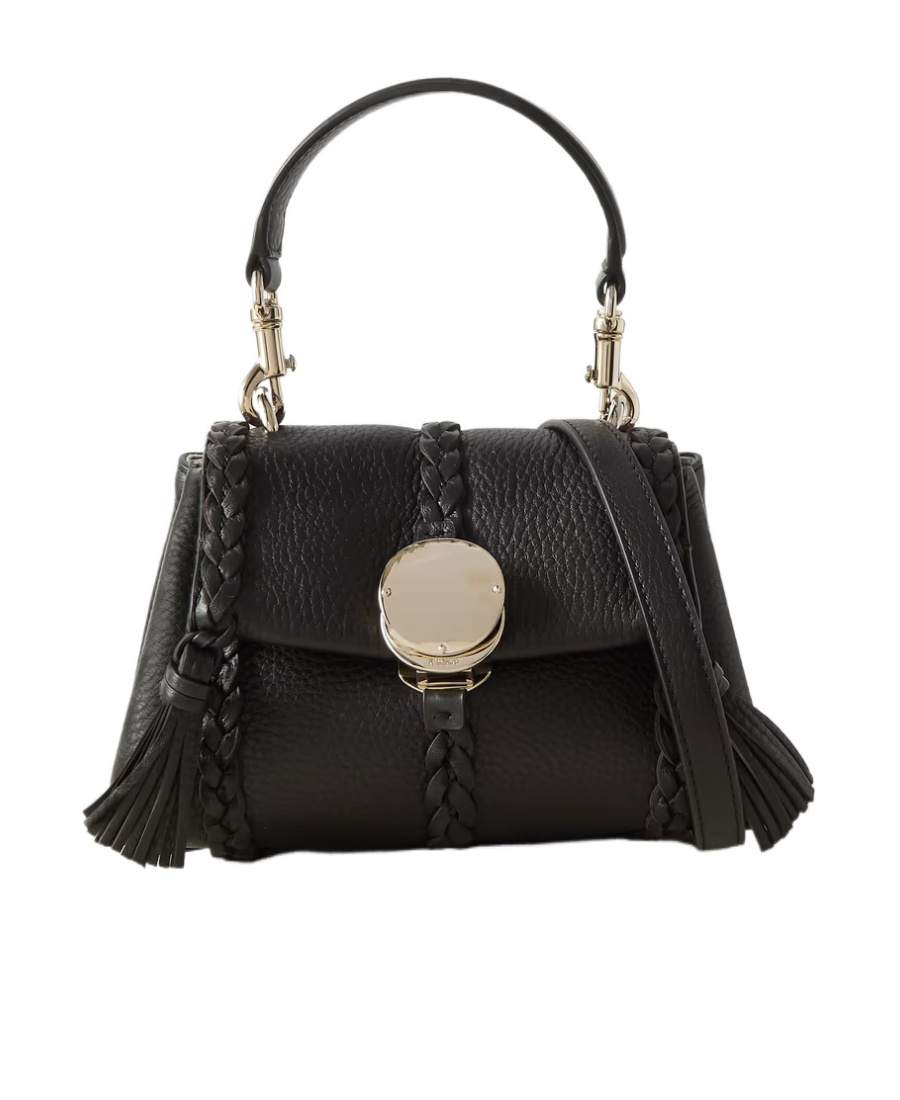 Chloé Penelope Tassel Detailed Mini Top Handle Bag In Black