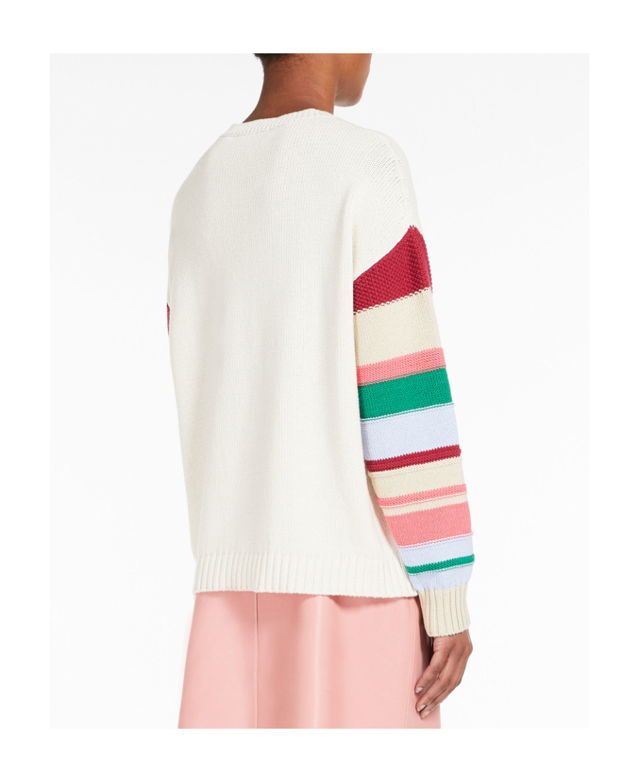 Weekend Max Mara Logo Round Neck Sweater In Multicolor
