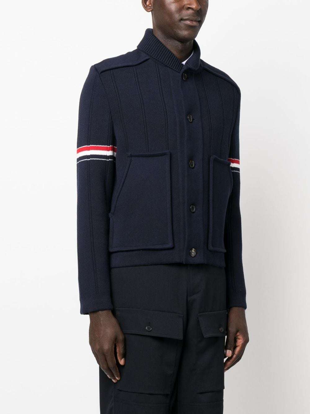 Thom Browne Single-breasted Button-fastening Coat In Black