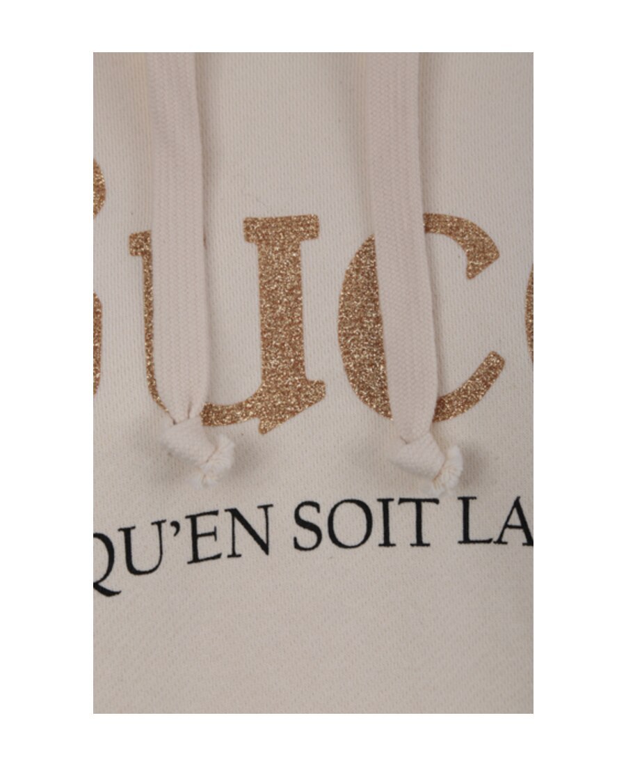 Gucci Golden Onion Logo Hooded Sweater In White