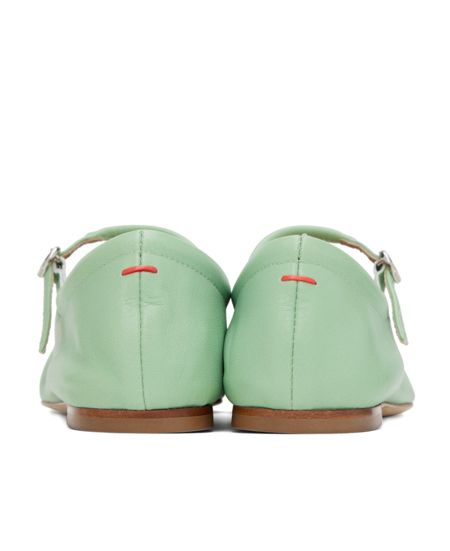Aeyde Uma Flat Shoes With Square Head In Green