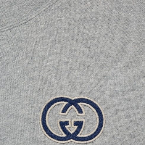 Gucci Cotton Jersey Hooded Sweatshirt In Gray