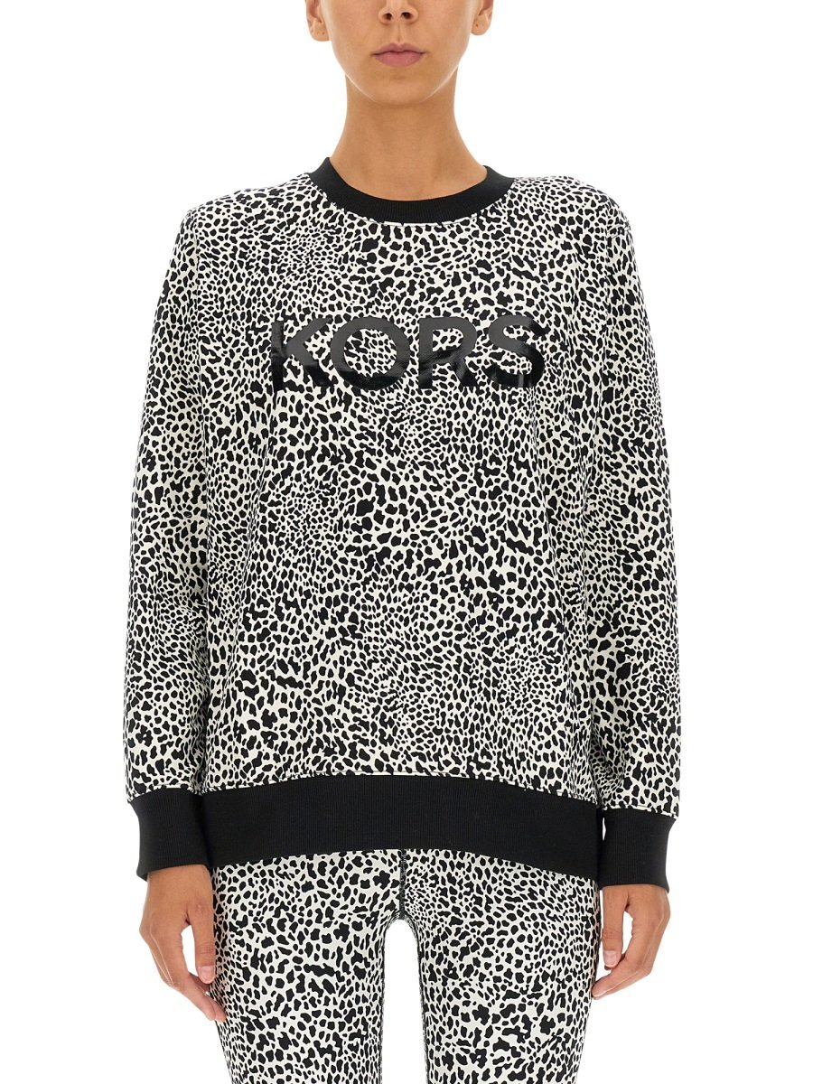 Michael Kors Sweatshirt With Logo Print In Black