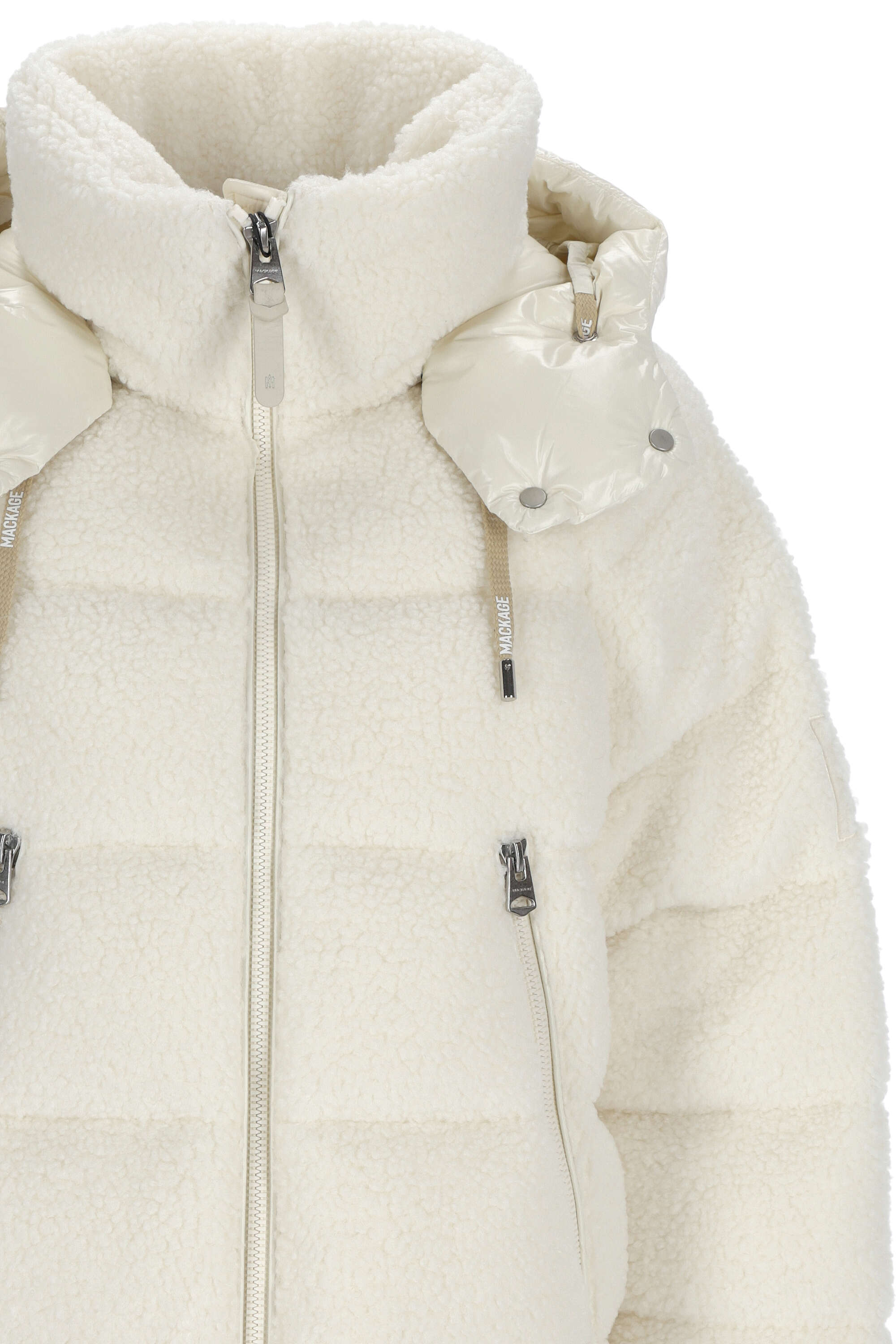 Mackage Edana Teddy Bear Down Jacket In White