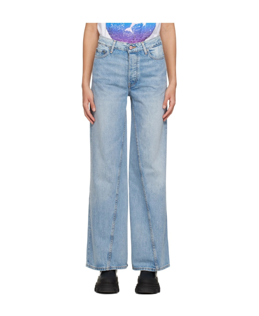 Ganni High-rise Wide-leg Jeans In Blue