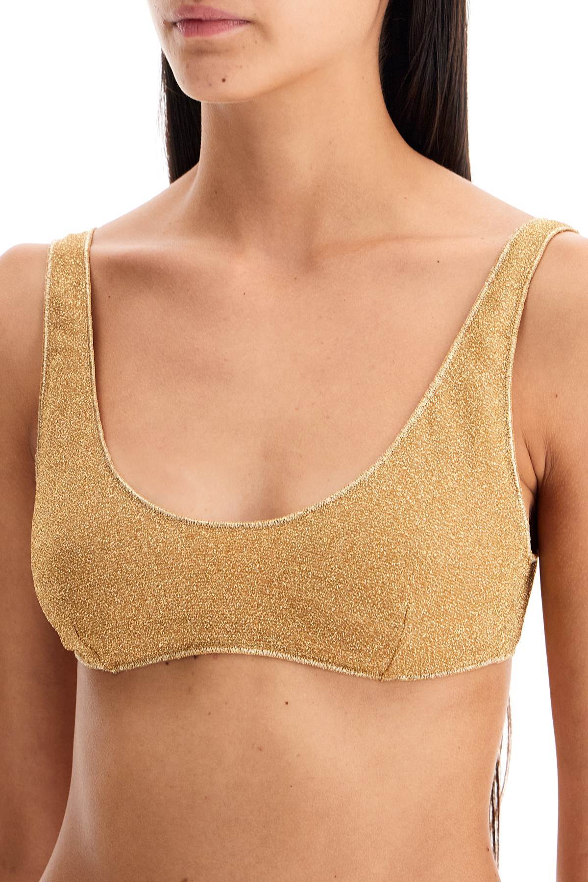 Shop Oseree Lumière Sporty Lurex Bikini In Nude