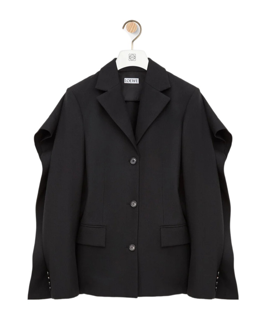 Loewe Wool Open-back Blazer In Black