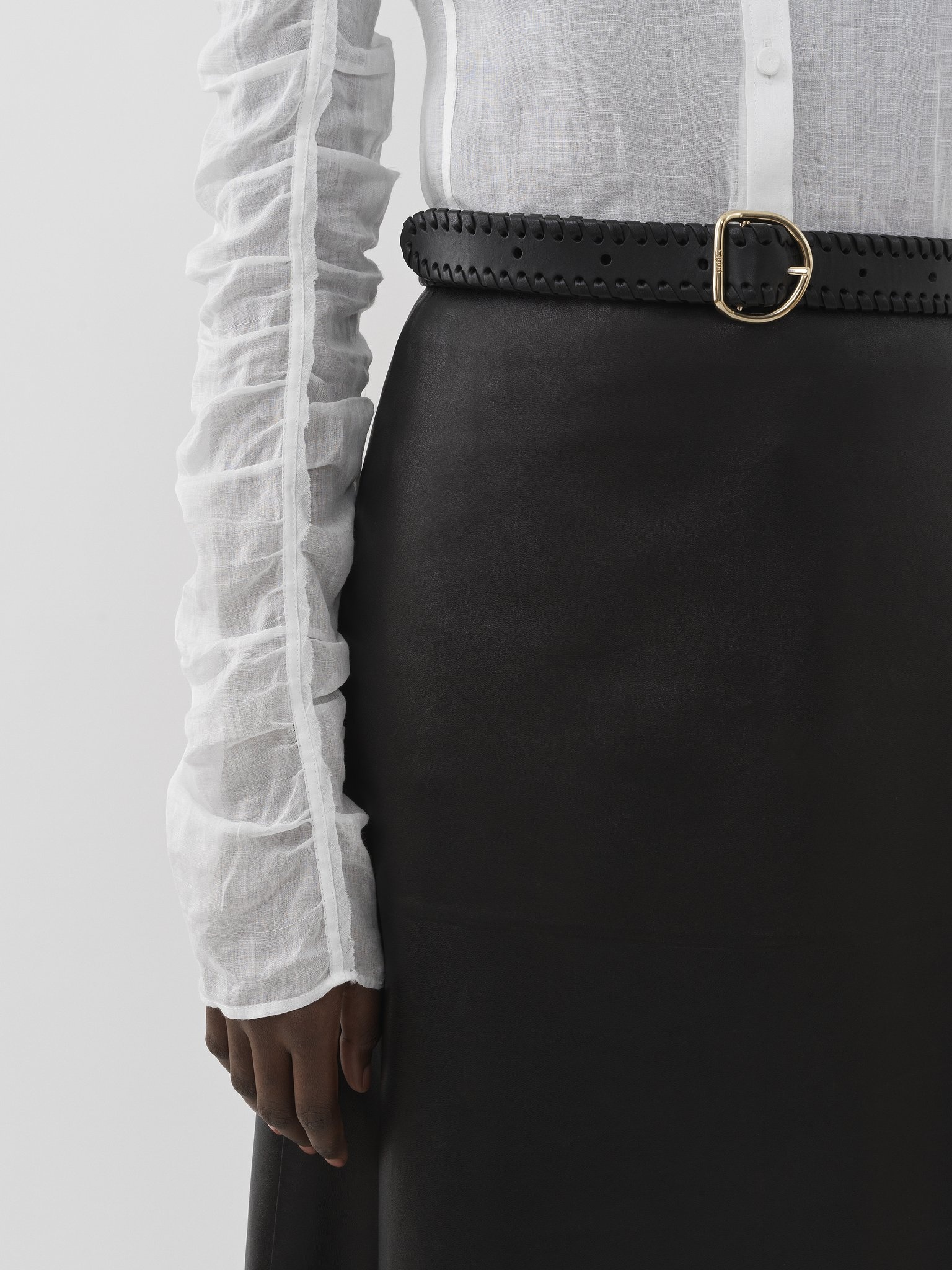 Chloé Collarless Shirt In White